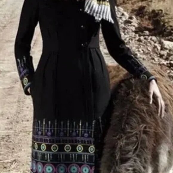 Tracy Reese Embroidered wool peacoat for Anthropologie - Picture 1 of 3